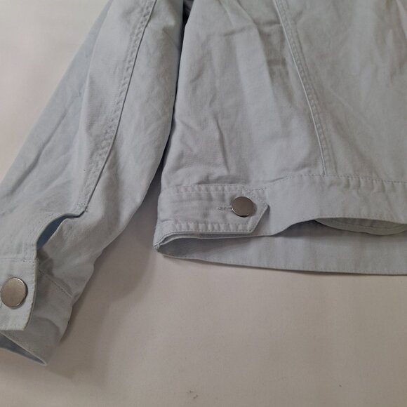 Womens Forever 21 Oversized Utility Jacket Sz XXL Baby Blue Casual Classic - Picture 11 of 12